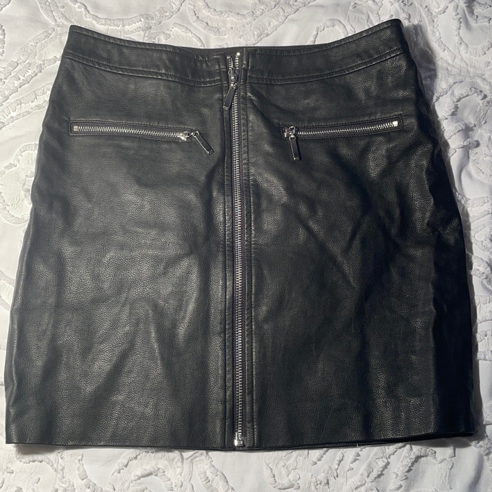 Mini leather skirt